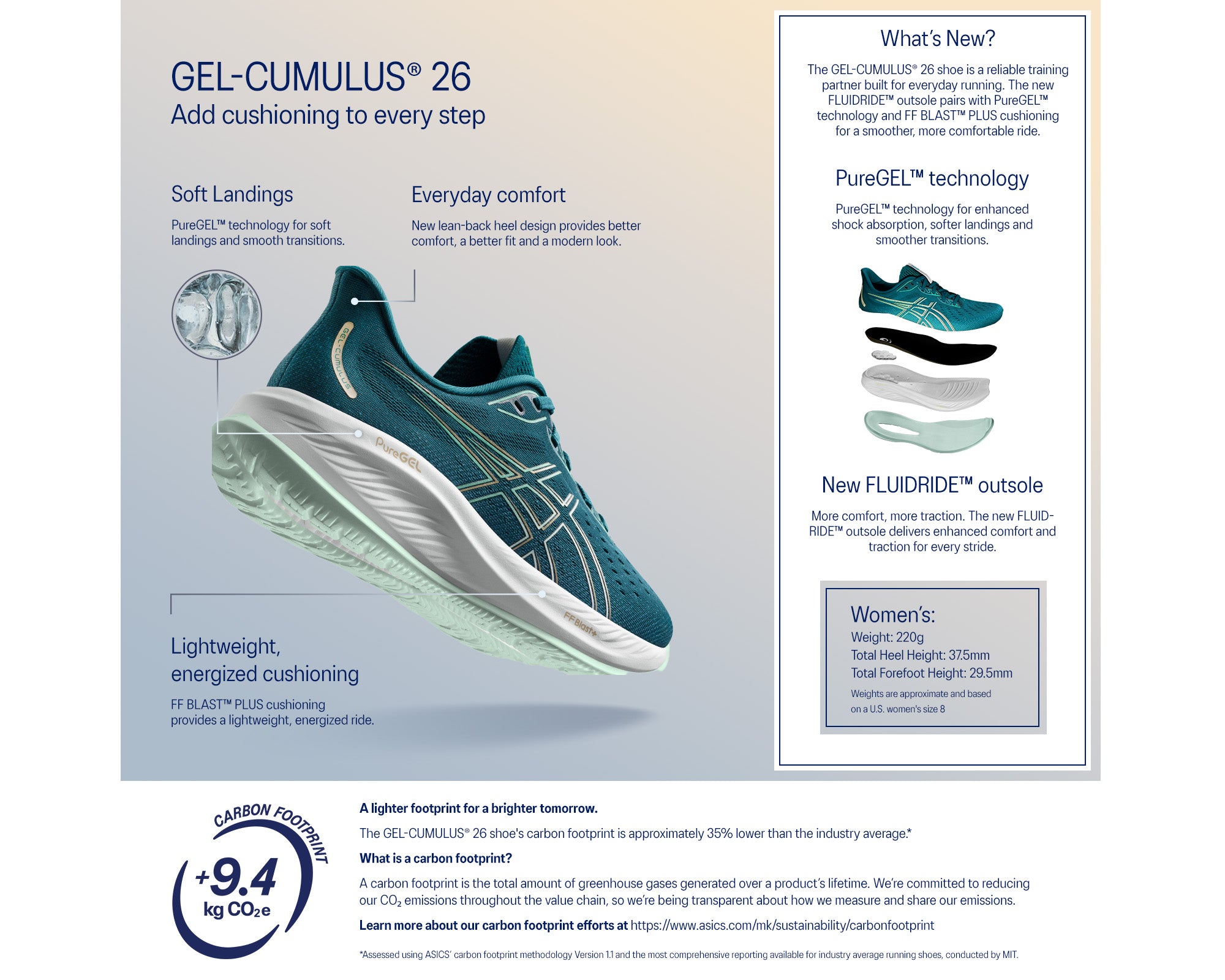 W Asics Gel Cumulus 26 B Medium Width Runners Choice Kingston