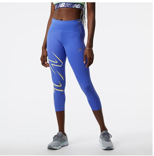 W New Balance Graphic Impact Run Mid Rise Crop