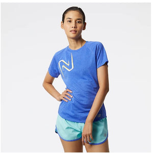 W New Balance Printed Impact Run Short Sleeve – Runners' Choice