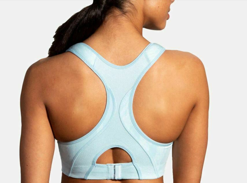 Rebound racer brooks gray and pink sports bra women's model